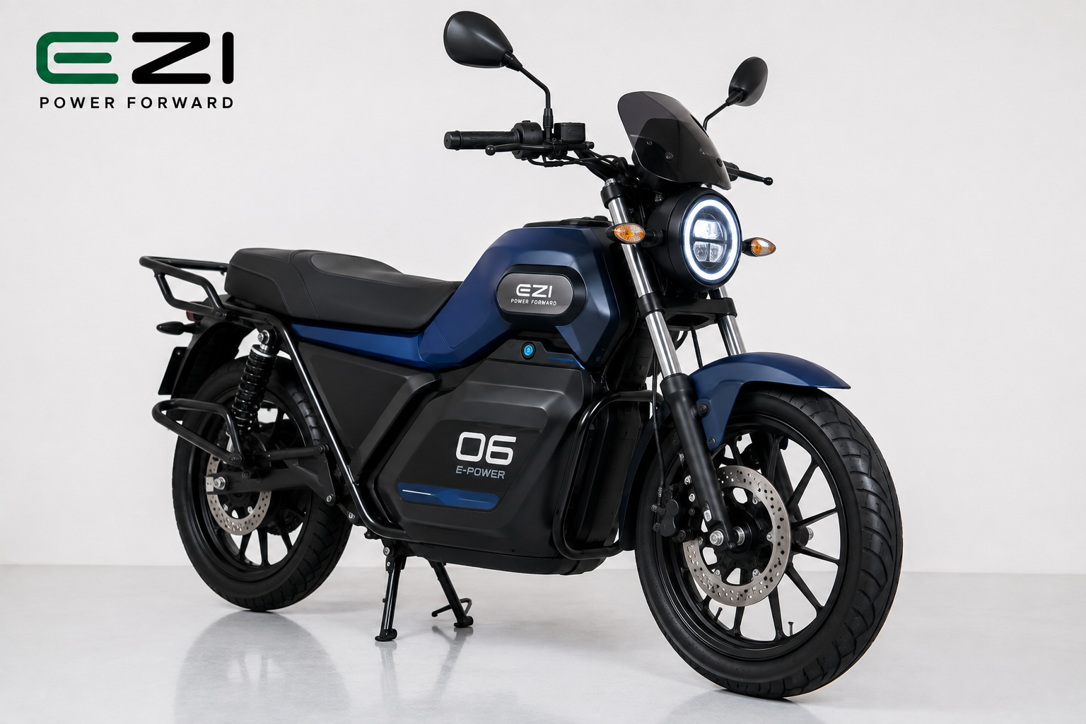 Blue EZI Urban Road electric motorcycle